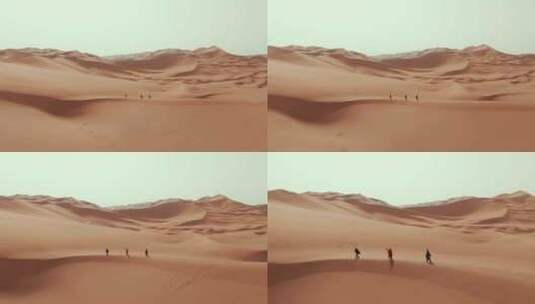 库木塔格沙漠航拍4k高清在线视频素材下载
