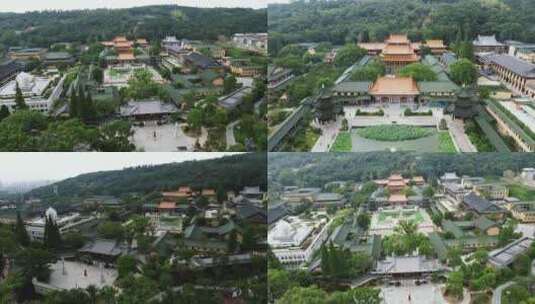 航拍江西庐山东林寺古建筑文化高清在线视频素材下载