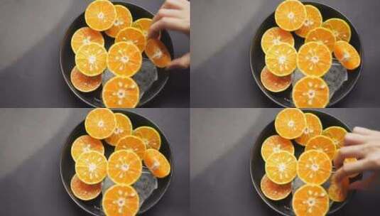 橙子切片水果素材高清在线视频素材下载