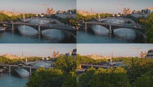 巴黎，法国，河，桥高清在线视频素材下载