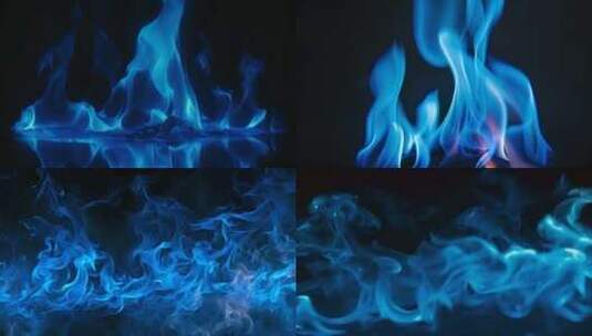 蓝色火焰高清在线视频素材下载