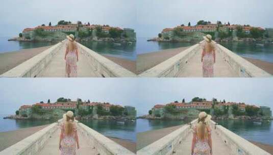 女人，金发，Sveti Stefan，太高清在线视频素材下载