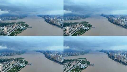 烟雨温州城市风景 浙江温州城市水墨画高清在线视频素材下载