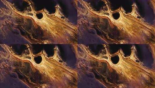 金色流沙质感颜料背景液体流动高清在线视频素材下载