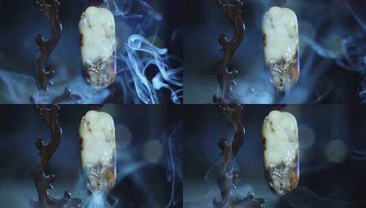 和田玉玉雕挂件特写高清在线视频素材下载