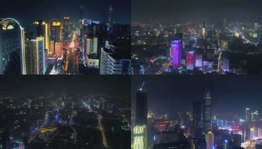 夜景 城市 航拍 都市 都市生活 长沙 街景高清在线视频素材下载
