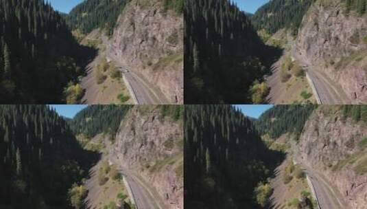 新疆独库公路旅行风光航拍视角高清在线视频素材下载