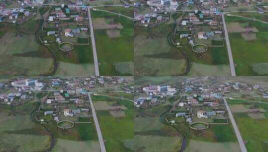 若尔盖草原上的村落高清在线视频素材下载
