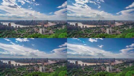 8K重庆南山鸟瞰大重庆全景延时摄影高清在线视频素材下载