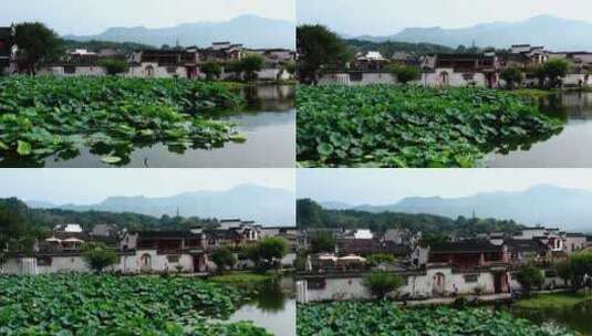 安徽省黄山市黟县宏村景区航拍高清在线视频素材下载