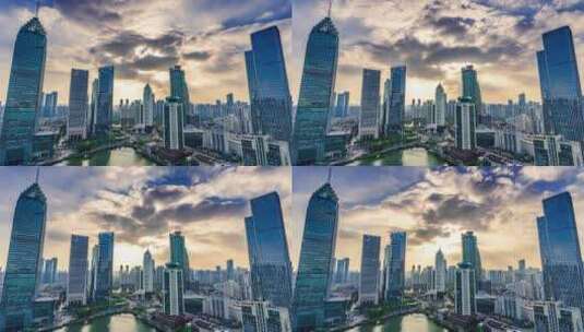 武汉城市建筑高楼大厦建设大道新华路延时高清在线视频素材下载