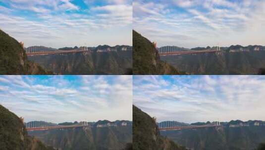 湖南湘西矮寨大桥日转夜延时摄影高清在线视频素材下载