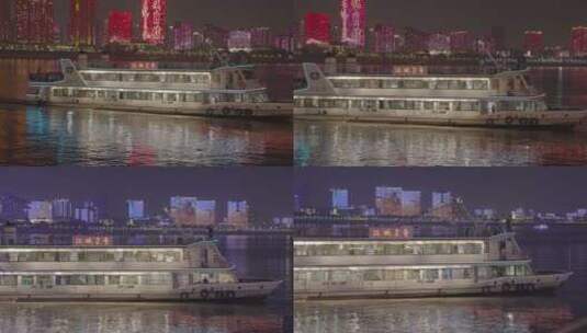 武汉夜晚江边高清在线视频素材下载