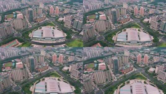 义乌江东吾悦广场城市风光4K航拍高清在线视频素材下载