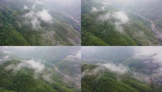 大山山涧飘散的云雾环绕高清在线视频素材下载
