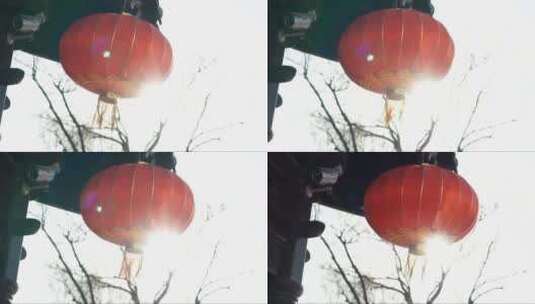 中国红灯笼和佛教螺旋香圈的大气拍摄高清在线视频素材下载