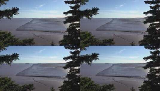 加拿大岩楔形泥滩景观高清在线视频素材下载