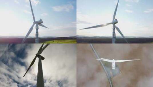 新能源风力发电风车旋转高清在线视频素材下载