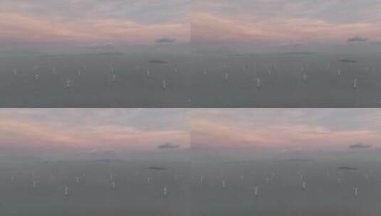 航拍海上风电阵列高清在线视频素材下载