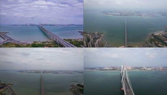 最新湛江地标湛江海湾大桥5.4K航拍高清在线视频素材下载