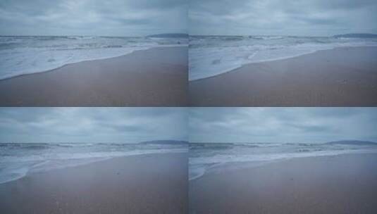 寂静的沙滩和海浪高清在线视频素材下载