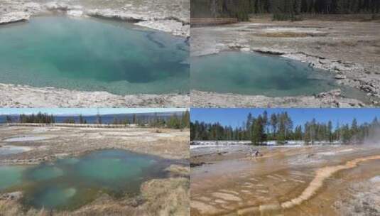 天然温泉流水地热资源高清在线视频素材下载