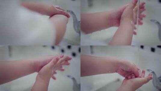 幼儿园小孩子洗手消毒高清在线视频素材下载
