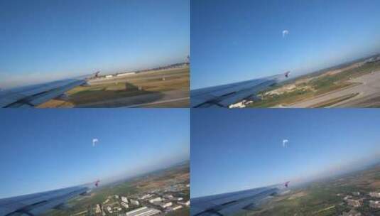 飞机起飞前滑行助飞4k自己拍摄高清在线视频素材下载