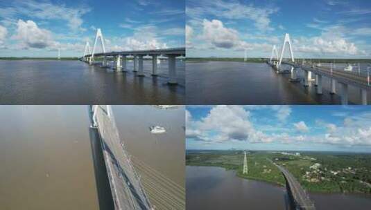 海南 文昌 清澜大桥 航拍高清在线视频素材下载
