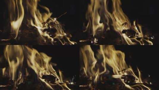火焰火堆篝火高清在线视频素材下载