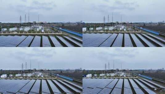 太阳能光伏发电站航拍高清在线视频素材下载
