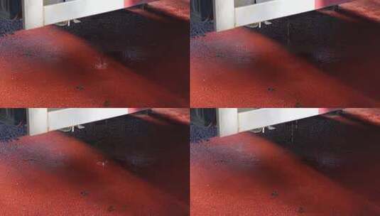 水车水箱漏水滴到地上高清在线视频素材下载