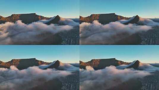 南非开普敦桌山的鸟瞰图。高清在线视频素材下载