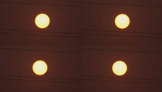 夏天麦田里电线杆中间的太阳高清在线视频素材下载