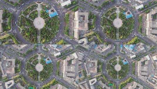 中国吉林长春人民广场城市风光航拍高清在线视频素材下载