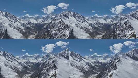 西藏日喀则市吉隆县夏村纯净雪山航拍空境高清在线视频素材下载