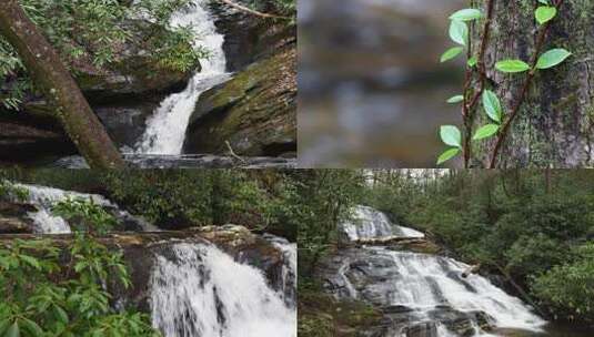 山泉水山间河流水流优质水源小瀑布高清在线视频素材下载