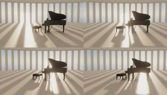 钢琴 音乐 优美 空间 意境  钢琴师 乐器高清在线视频素材下载