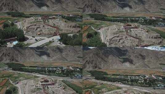 航拍山全国文物保护单位南藏王墓高清在线视频素材下载
