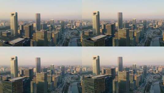 4K 航拍浙江宁波 东部新城金融区现代办公楼高清在线视频素材下载
