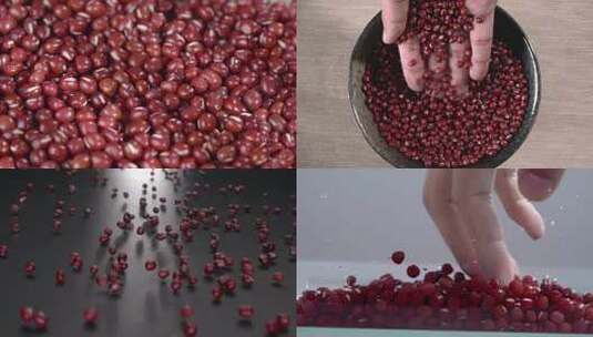 红豆 红豆产品 红小豆 红豆农产品豆制品高清在线视频素材下载