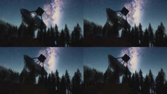 星空下天文台、观察者高清在线视频素材下载