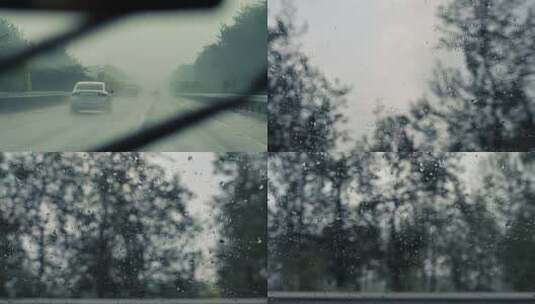 大雨恶劣天气车辆行驶高清在线视频素材下载