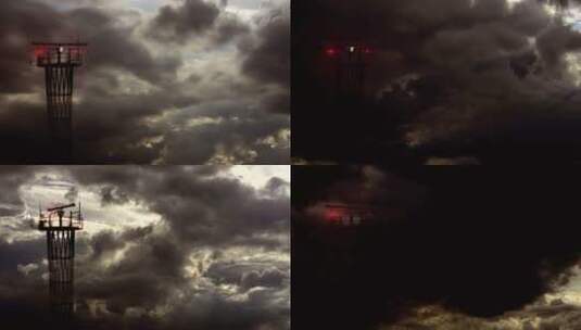 乌云笼盖机场的拍摄高清在线视频素材下载