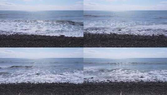 海水拍打在沙滩上高清在线视频素材下载