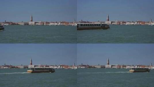 船只带着神奇的圣彼得堡经过威尼斯泻湖高清在线视频素材下载