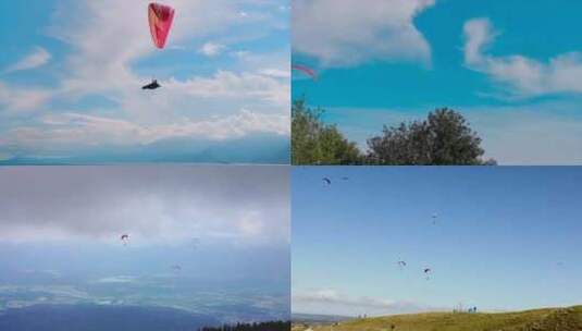 【合集】极限运动滑翔伞航拍空中滑翔高清在线视频素材下载