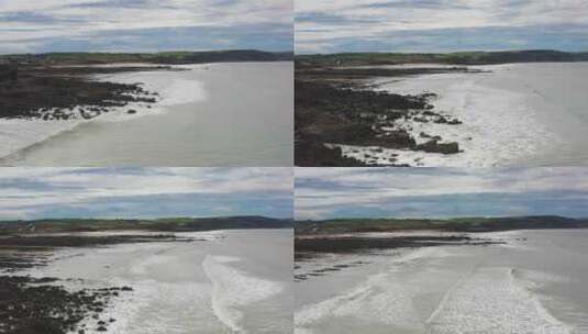白色浪花拍打着岸边高清在线视频素材下载