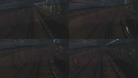 地铁行驶的主观视角 隧道高清在线视频素材下载