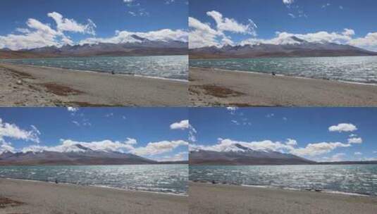 西藏高原湖泊鬼湖拉昂措高清在线视频素材下载
